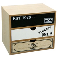 Dulapior de lemn cu 3 sertare Est 1928 , DecorCasa , 21 x 16 x 19 cm