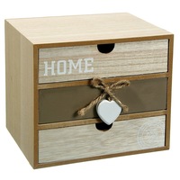 Dulapior de lemn cu 3 sertare Home , 21 x 16 x 19 cm