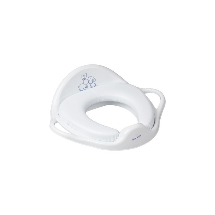 Tega Nakładka sedesowa antypoślizgowa miękka Króliczki biała CA28325