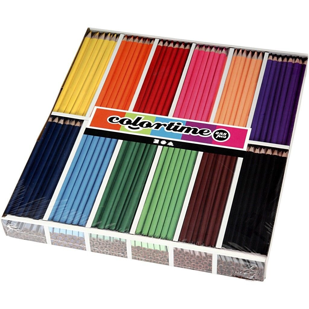 Creioane de colorat - set12 culori, 24 de bucati din fiecare culoare