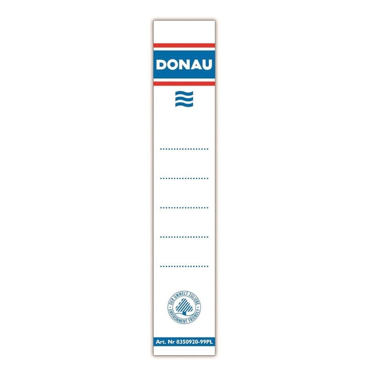 Etichete pentru biblioraft DONAU, autoadezive, albe, 33 x 153 mm, 20 buc/set