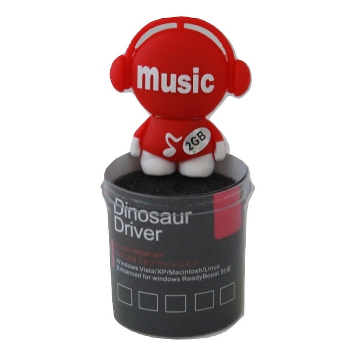 USB памет Dinosaur Driver, 2 GB, Червено човече
