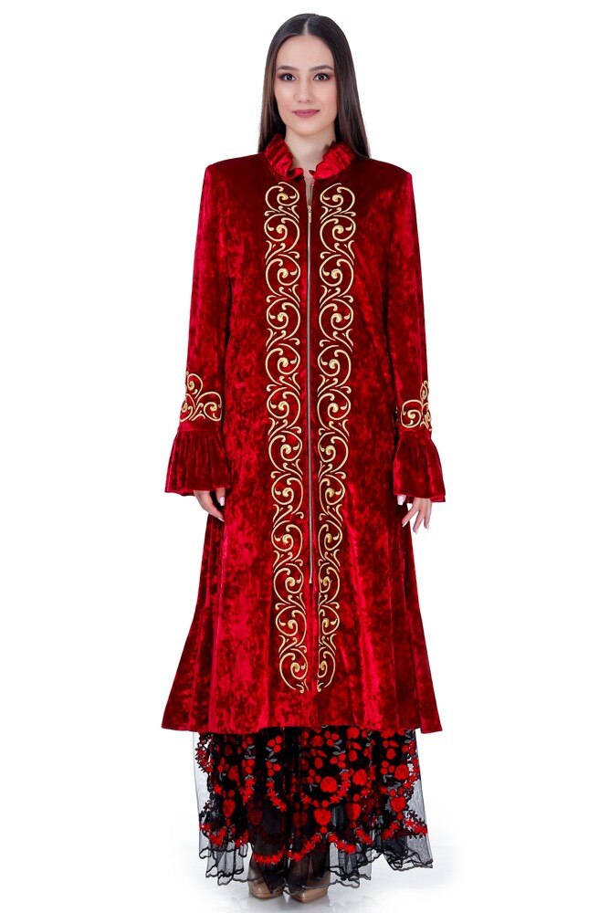 Pardesiu catifea rosu Liza Panait RM-55E