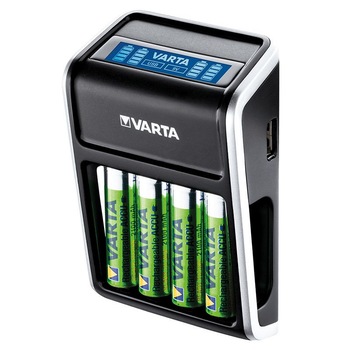 Incarcator Varta pentru acumulatori, LCD, 4 x AA, 2100 mAh, iesire USB Incarcator Varta pentru acumulatori, LCD, 4 x AA, 2100 mAh, iesire USB