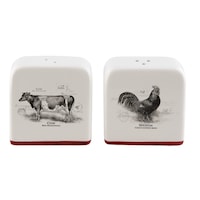 Set ceramica alb rosu solnita si pipernita Cow 6x3x7 cm