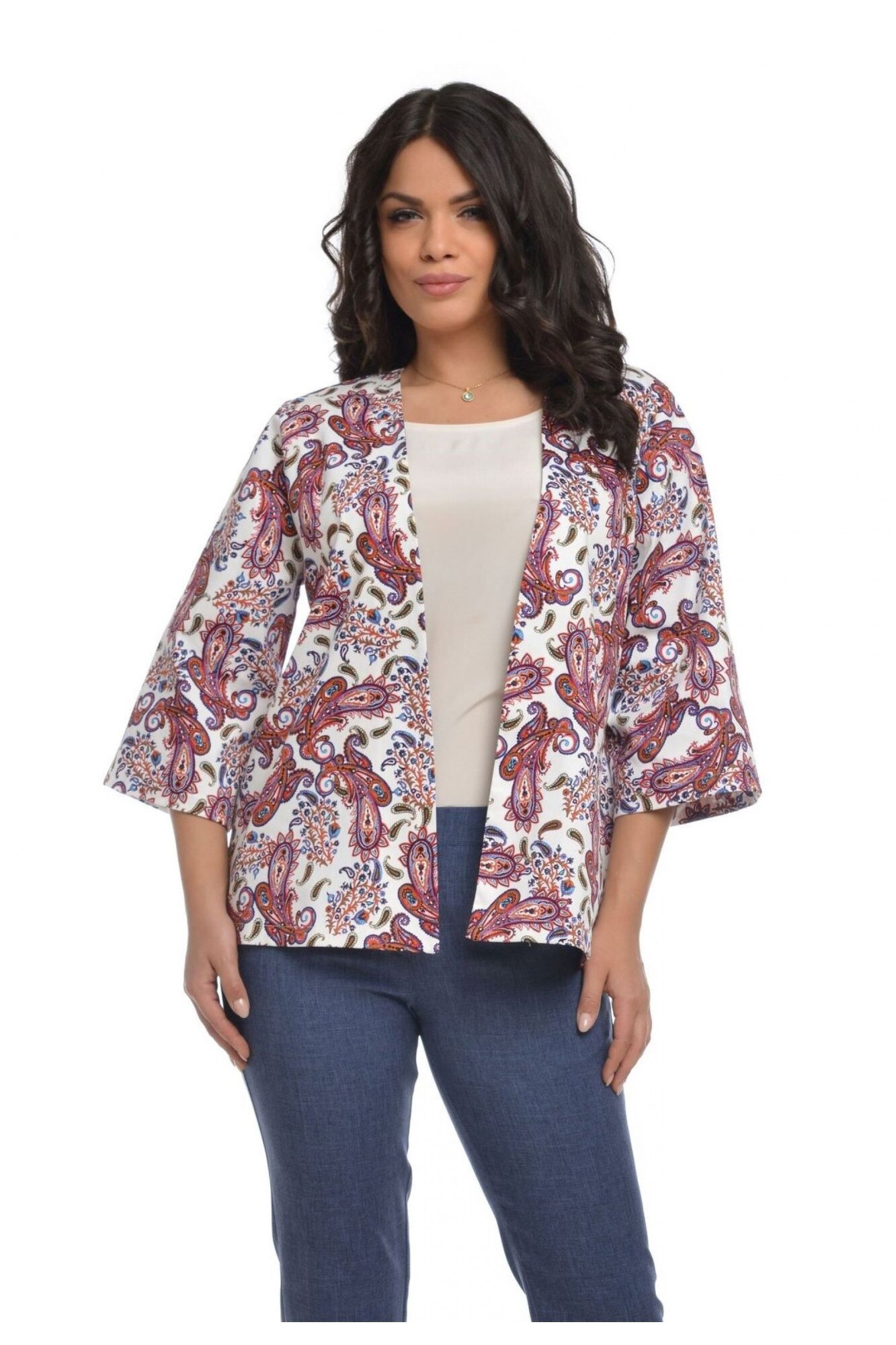 Kimono de Dama Paisley Rosu