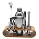 Set de Barman Profesional Premium cu Suport de Bambus Elegant 12 Piese, Inox, Ustensile Complete Mixologie Cocktailuri Bauturi Perfecte, Accesorii Bar Home Bar Cadou Ideal Pasionati