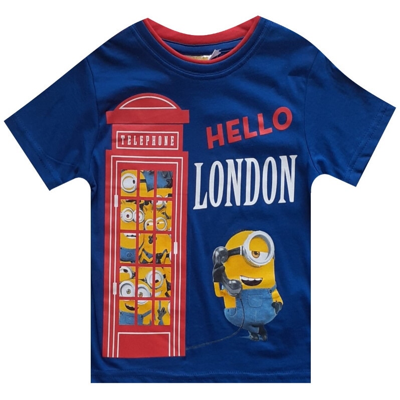Tricou cu maneca scurta , Minions , Minioni , Despicab, Albastru