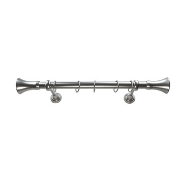 Galerie metalica 120 cm pentru perdea sau draperie, model Con, teava cu diametru de 25 mm, inox, KIT COMPLET Galerie metalica 120 cm pentru perdea sau draperie, model Con, teava cu diametru de 25 mm, inox, KIT COMPLET