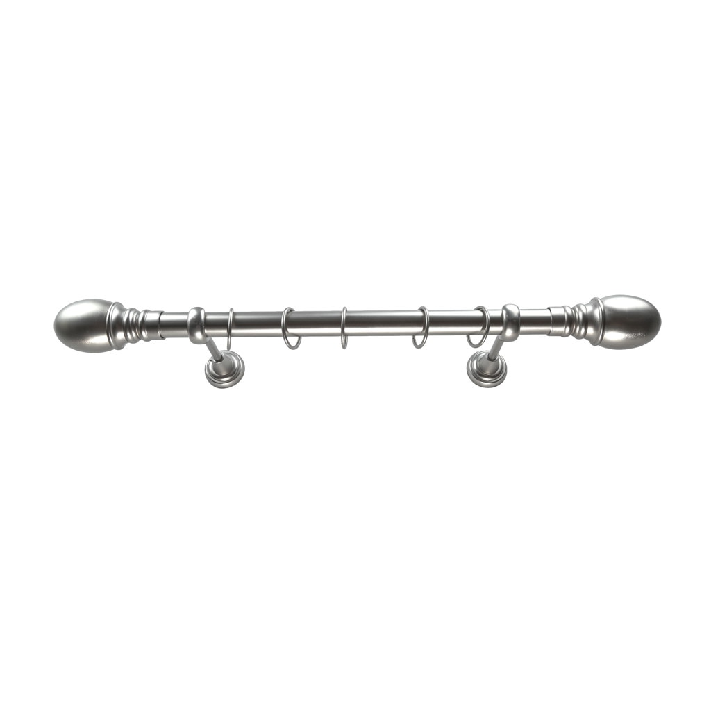 Galerie metalica 120 cm pentru perdea sau draperie, model Ball, teava cu diametru de 25 mm, inox, KIT COMPLET