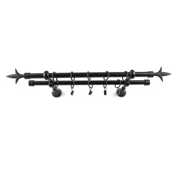 Galerie metalica 160 cm pentru perdele, dubla, model Lance, grosime 16 mm, negru, KIT COMPLET Galerie metalica 160 cm pentru perdele, dubla, model Lance, grosime 16 mm, negru, KIT COMPLET