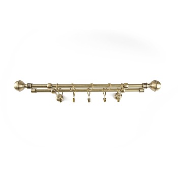 Galerie metalica 120 cm pentru perdele, dubla, model Kugel, grosime 16 mm, auriu antic, KIT COMPLET Galerie metalica 120 cm pentru perdele, dubla, model Kugel, grosime 16 mm, auriu antic, KIT COMPLET