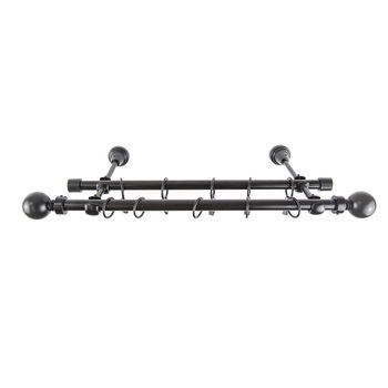 Galerie metalica 200 cm pentru perdele, dubla, model Kugel, grosime 16 mm, negru, KIT COMPLET Galerie metalica 200 cm pentru perdele, dubla, model Kugel, grosime 16 mm, negru, KIT COMPLET