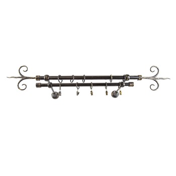 Galerie metalica 120 cm pentru perdele, dubla, model Copac, grosime 16 mm, negru auriu, KIT COMPLET Galerie metalica 120 cm pentru perdele, dubla, model Copac, grosime 16 mm, negru auriu, KIT COMPLET