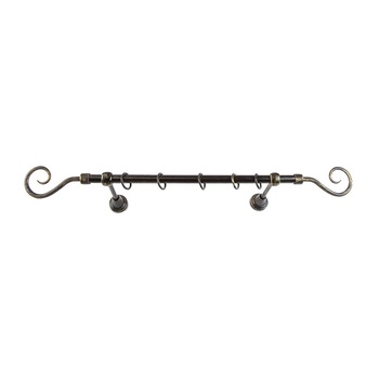 Galerie metalica 240 cm pentru perdele, simpla, model Carlig, grosime 16 mm, negru auriu, KIT COMPLET Galerie metalica 240 cm pentru perdele, simpla, model Carlig, grosime 16 mm, negru auriu, KIT COMPLET