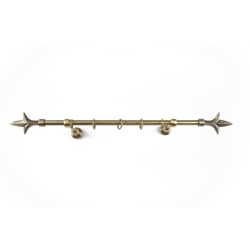 Galerie metalica 240 cm pentru perdele, simpla, model Lance, grosime 16 mm, auriu antic, KIT COMPLET Galerie metalica 240 cm pentru perdele, simpla, model Lance, grosime 16 mm, auriu antic, KIT COMPLET