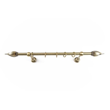 Galerie metalica 120 cm pentru perdele, simpla, model Iris, grosime 16 mm, auriu antic, KIT COMPLET Galerie metalica 120 cm pentru perdele, simpla, model Iris, grosime 16 mm, auriu antic, KIT COMPLET