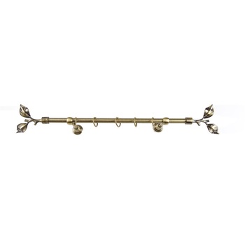Galerie metalica 200 cm pentru perdele, simpla, model Frunza2, grosime 16 mm, auriu antic, KIT COMPLET Galerie metalica 200 cm pentru perdele, simpla, model Frunza2, grosime 16 mm, auriu antic, KIT COMPLET