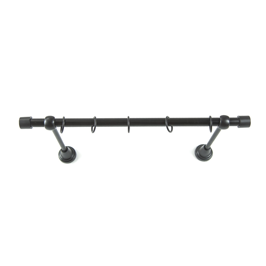 Galerie metalica 200 cm pentru perdele, simpla, model Dop, grosime 16 mm, negru, KIT COMPLET