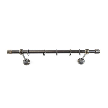 Galerie metalica 300 cm pentru perdele, simpla, model Dop, grosime 16 mm, negru auriu, KIT COMPLET Galerie metalica 300 cm pentru perdele, simpla, model Dop, grosime 16 mm, negru auriu, KIT COMPLET