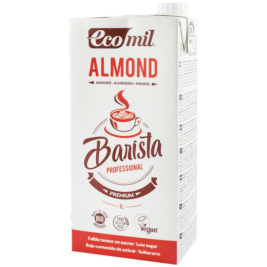 Bautura vegetala BIO de migdale pentru cafea - Barista, Ecomil - 1L
