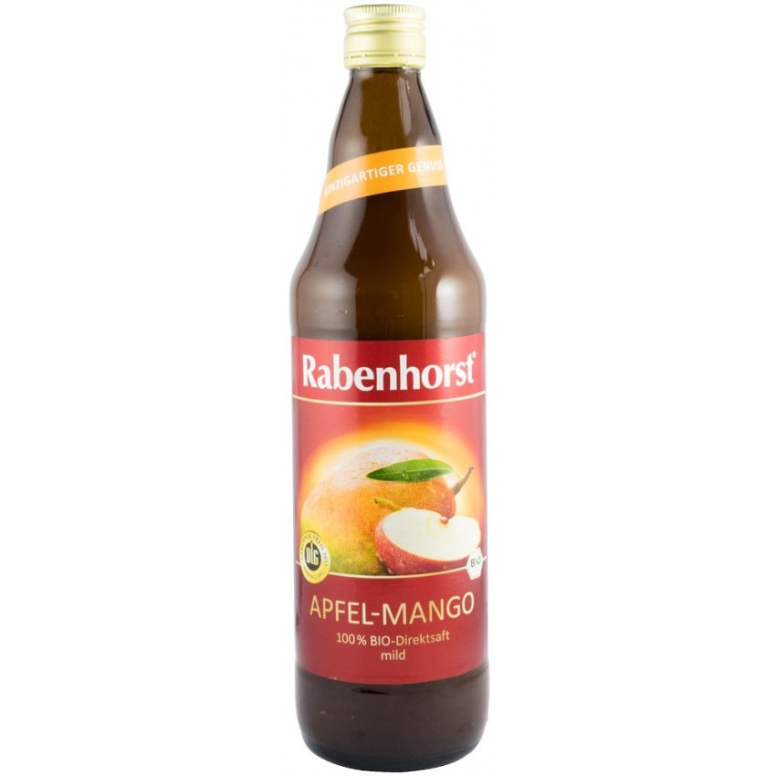 Suc pur de mere si mango BIO - Rabenhorst, 750 ml