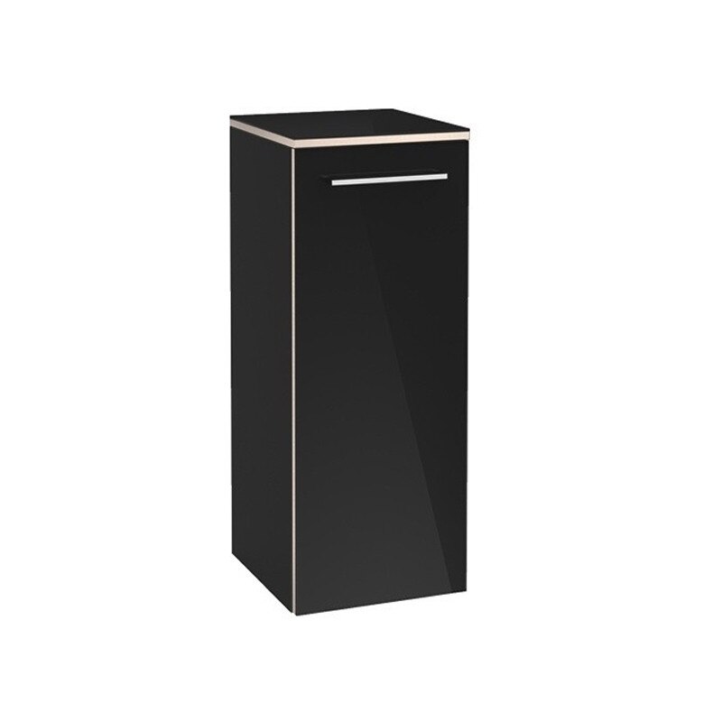 Dulap suspendat, Villeroy & Boch, Avento, pe stanga, 35 x 89 cm, negru cristal