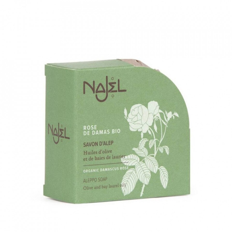 Sapun de Alep Najel cu trandafir de Damasc bio, Najel, 100g