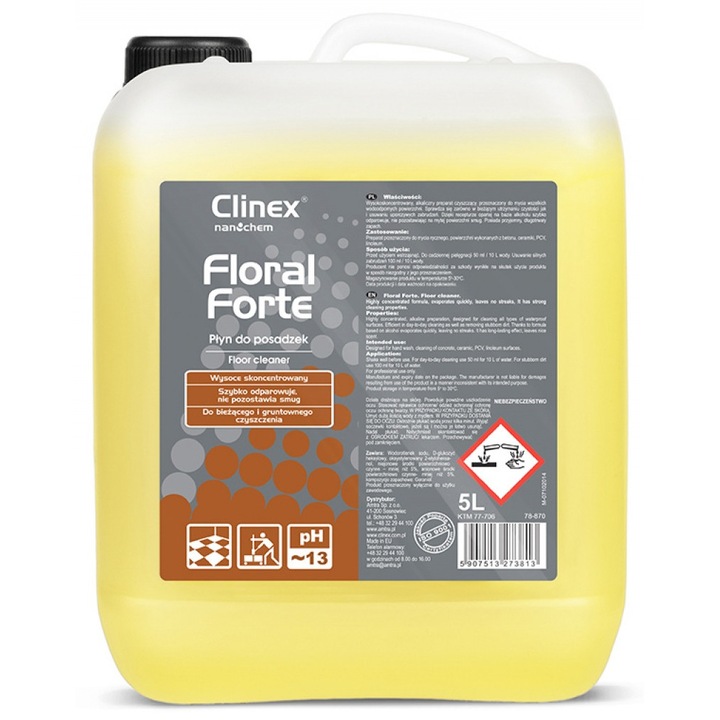 Препарат за подови настилки Clinex Floral Forte, концентриран, 5л