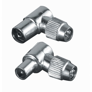 Set Hama coaxial, mufa+priza 90° Set Hama coaxial, mufa+priza 90°