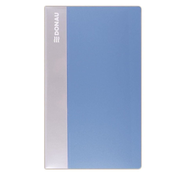 Clasor pentru carti de vizita DONAU, 480 pozitii, coperta plastic albastru deschis