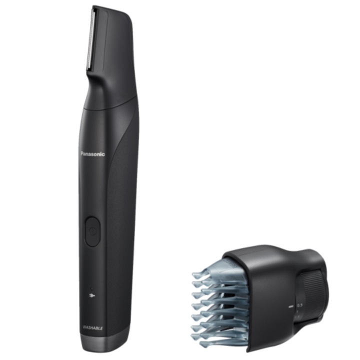 Trimmer pentru barba si par corporal Panasonic ER-GD51-K503, 3 in 1, Wet & Dry, accesoriu de tuns 0.5-10 mm, Negru