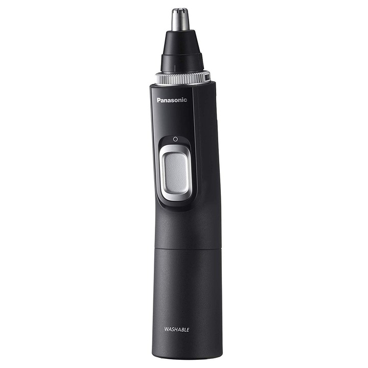 Trimmer pentru nas si urechi Panasonic ER-GN300-K503, Baterii, Wet & Dry, Lavabil, Negru/Argintiu