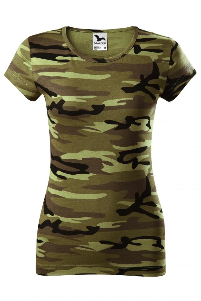 Tricou pentru dama Pure, camuflaj verde, marime M