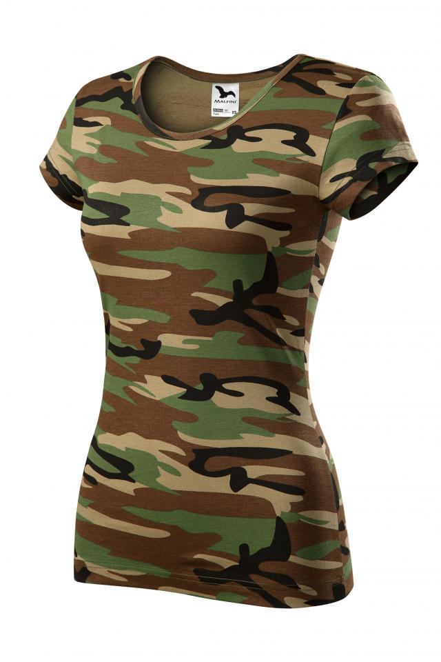 Tricou pentru dama Camo Pure, camuflaj maro, marime XL