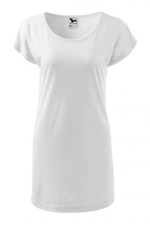 Tricou lung tip rochie pentru dama Love1, Alb