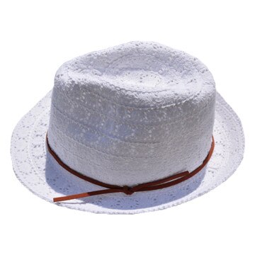 Palarie casual-eleganta, material textil, design de snur maro,D&J Exclussive,alb