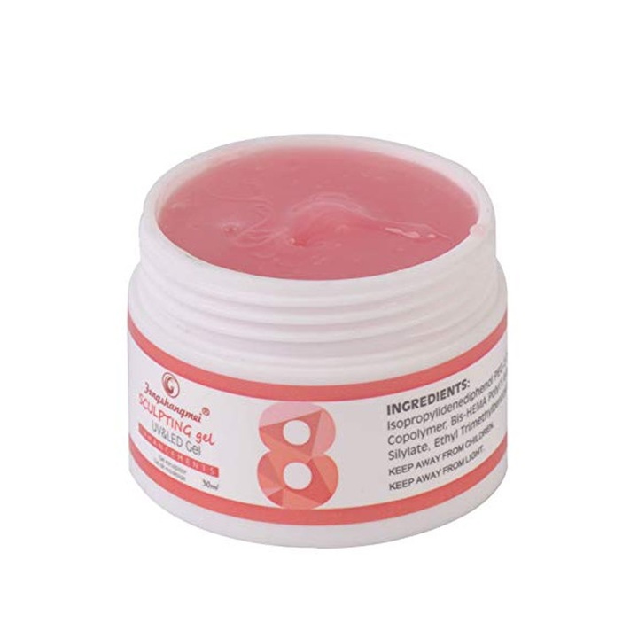 Gel UV pentru constructii unghii No.8 FSM, 50 g, Light Rose