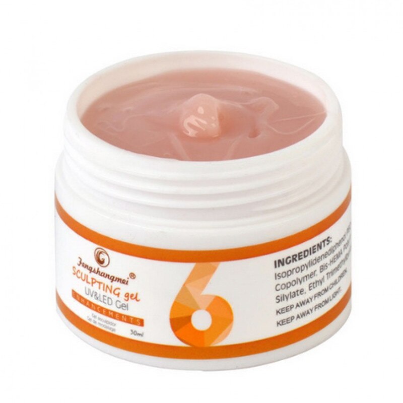 Gel UV pentru constructii unghii No.6 FSM, 15 g, Peach