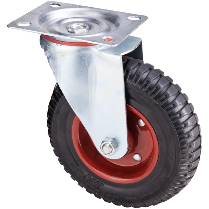 Roata pivotanta din cauciuc, Diametru 200mm 250 kg Evotools