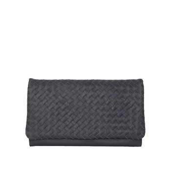 Geanta plic din piele naturala impletita manual, Dellaconte, Gri Inchis 8446-36 Geanta plic din piele naturala impletita manual, Dellaconte, Gri Inchis 8446-36