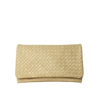 Geanta plic din piele naturala impletita manual, Dellaconte, Bej 8446-36 Geanta plic din piele naturala impletita manual, Dellaconte, Bej 8446-36