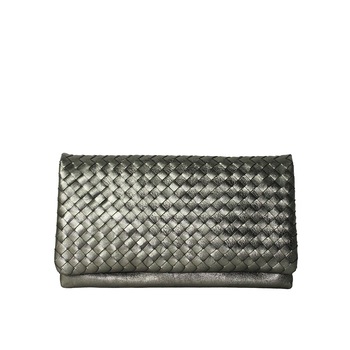 Geanta plic din piele naturala impletita manual, Dellaconte, Aramiu 8446-16 Geanta plic din piele naturala impletita manual, Dellaconte, Aramiu 8446-16