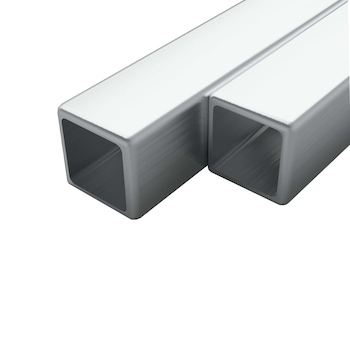 Set 2 baghete/tuburi metalice, vidaXL, Otel inoxidabil, 20 x 20 x 1,9 mm, V2A, 100 cm, Argintiu Set 2 baghete/tuburi metalice, vidaXL, Otel inoxidabil, 20 x 20 x 1,9 mm, V2A, 100 cm, Argintiu
