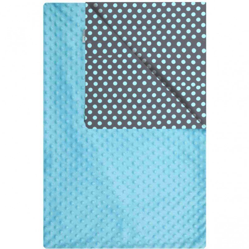 Paturica bebelusi Bubble Velboa 75x100, Womar Zaffiro, Turcoaz/Gri Inchis