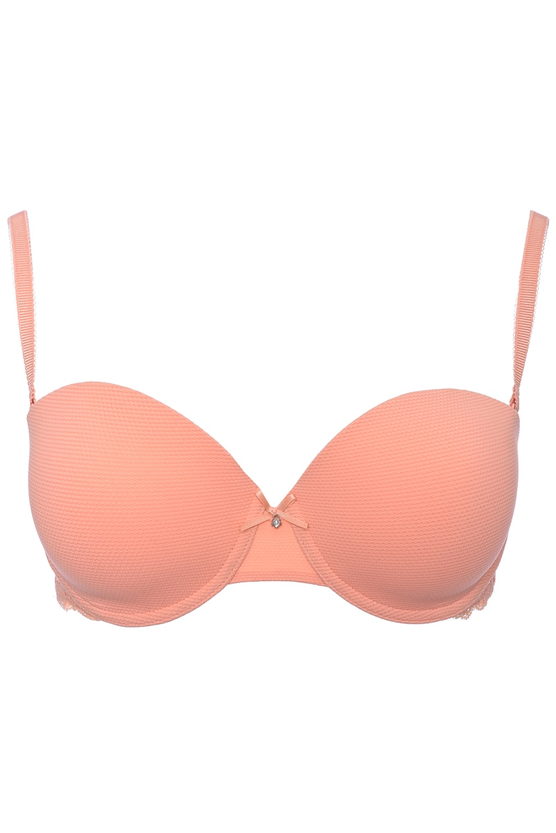 Sutien Balconette, Passion, cu spuma de memorie, model de lux, Portocaliu-Somon