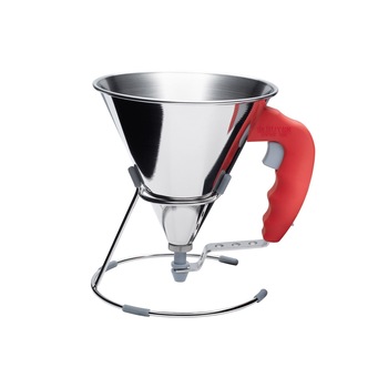 Mini-palnie turnare crema, cu stand 0.8 L KWIK, rosu - de Buyer Mini-palnie turnare crema, cu stand 0.8 L KWIK, rosu - de Buyer