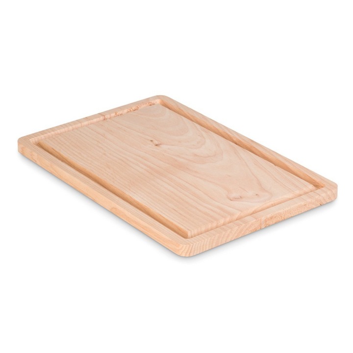 Tocator pentru alimente 30x20x1.2 cm, Everestus, TB03, lemn, saculet de calatorie inclus