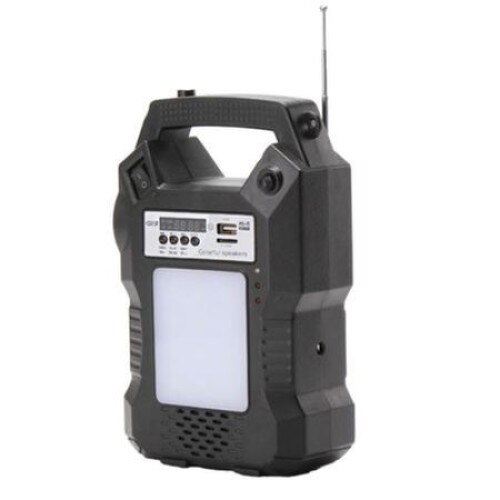 Sistem Iluminare cu Incarcare Solara sau La Priza, 3 Becuri LED, 1 Bec Disco si Lampa Portabila, FM si MP3 Player, Cablu USB Pentru Alimentare Device-uri