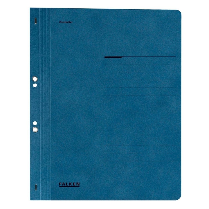 Dosar din carton Falken, de incopciat cu capse, coperta 1/1, sina groasa, 250g/mp, albastru